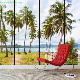 Wall paintings of sea landscape 3d double-sided glass me412