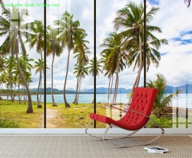 Wall paintings of sea landscape 3d double-sided glass me412