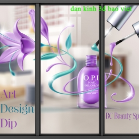 Decal dán kính cao cấp cho nails spa se133