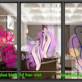 Decal dán kính cao cấp 3d trong suốt 2 mặt se135