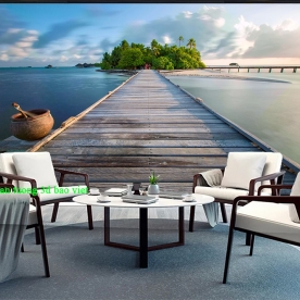 Tranh dán tường phong cảnh biển 3d s301