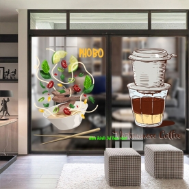 Decal dán kính cao cấp 3d cho quán ăn se172