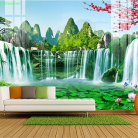 3d feng shui living room wallpaper ft149