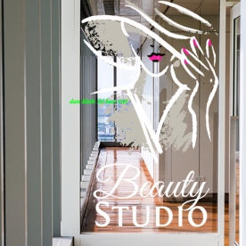 High quality glass decal for spa nail salon se177