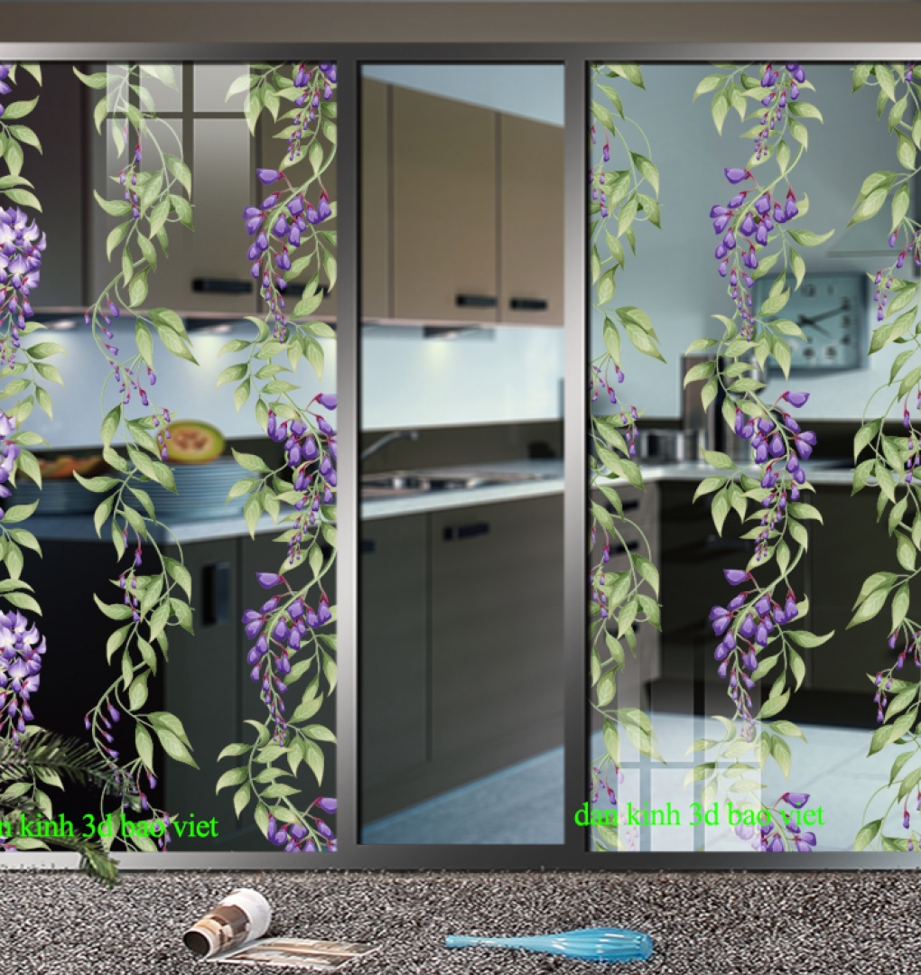 High quality transparent glass decal vines se176