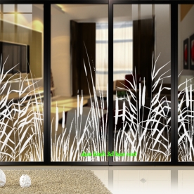 Transparent 3D art glass decal glass142