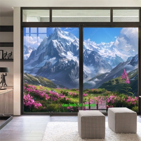 Landscape 2-sided 3D glass painting n2004-317