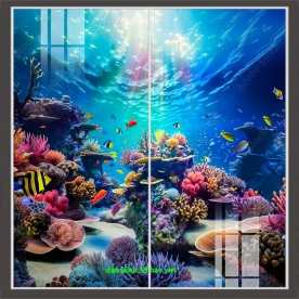 Landscape 2-sided 3D glass painting n2004-333