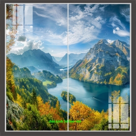 Landscape 2-sided 3D glass painting n2004-334