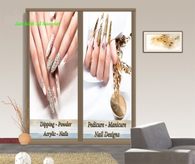 Tranh dán kính 3d 2 mặt tiệm nail spa nails048