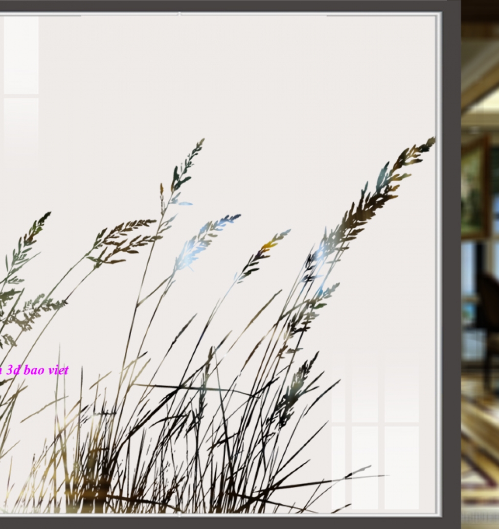 Decal dán kính nghệ thuật 3d mờ glass164m