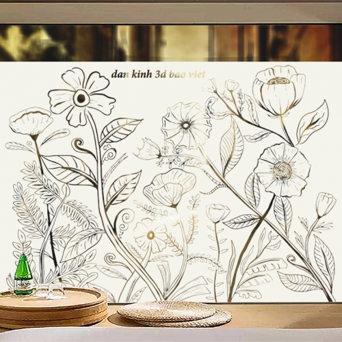 Decal dán kính nghệ thuật mờ glass166s