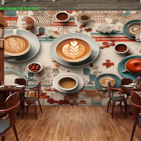 Tranh dán tường cho quán cafe n2005-291