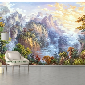 Giấy dán tường phòng khách đẹp ft168
