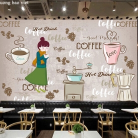 Wallpaper for cafe milk tea me121