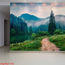 Mountain river wall murals m096
