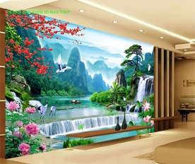 Wallpaper feng shui living room ft150