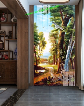 3d double-sided landscape glass painting k517