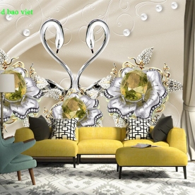 Giấy dán tường phòng ngủ 3d giả ngọc n2003-162