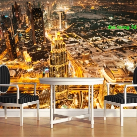 Tranh dán tường cảnh thành phố đêm fm594