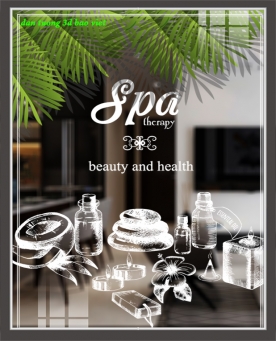 Decal dán kính cao cấp 3d nail spa se179