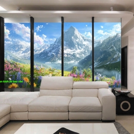 Tranh dán kính 3d 2 mặt phong cảnh đẹp n2004-390