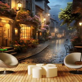 Tranh dán tường cho quán cafe 3d n2004-389