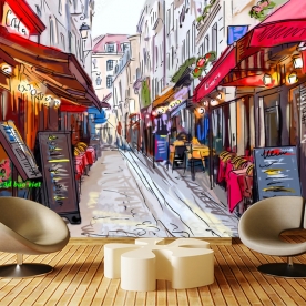 Tranh dán tường cho quán cafe n2004-373