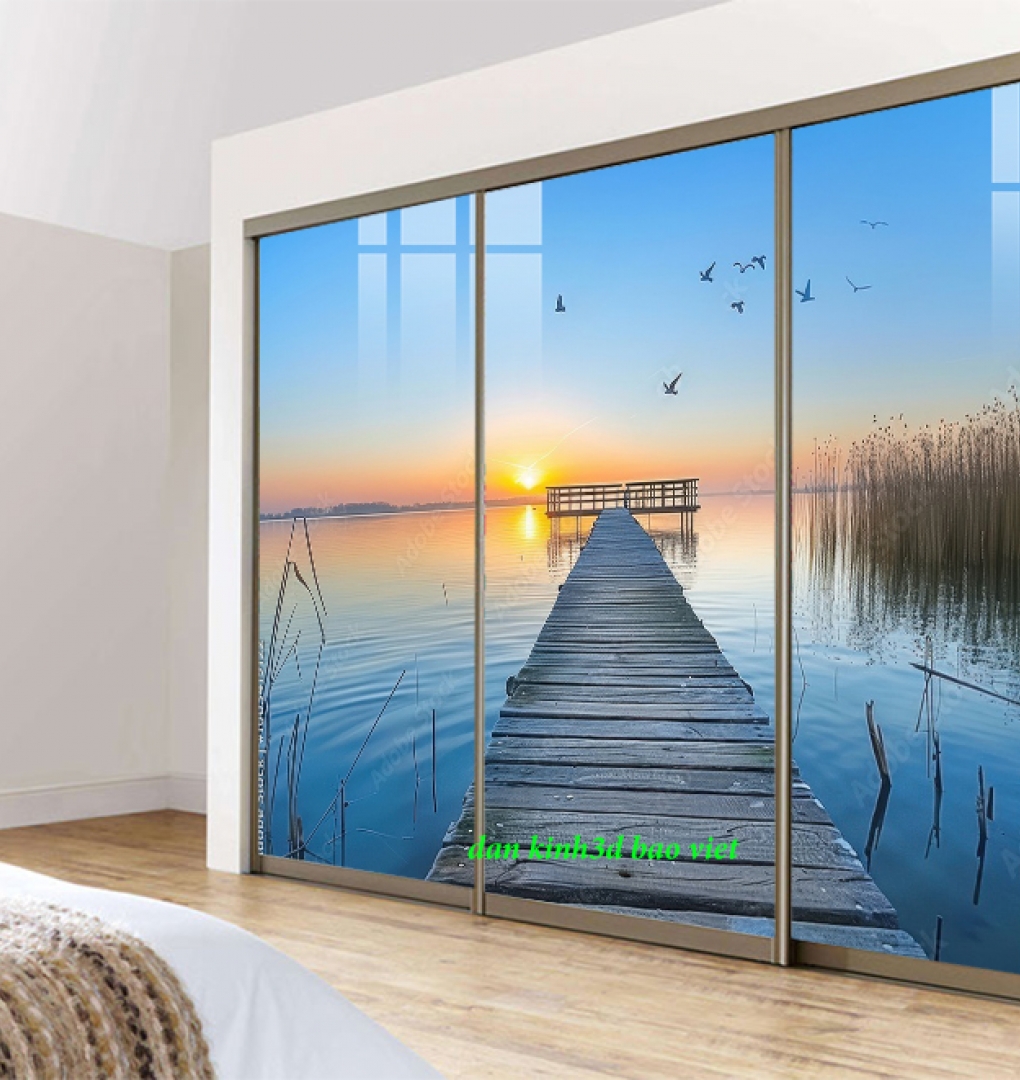 Tranh dán kính 3d 2 mặt phong cảnh n2005-300