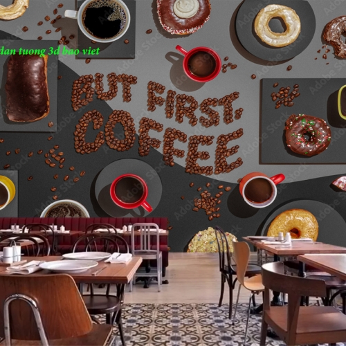 Tranh dán tường cho quán cafe n2005-299