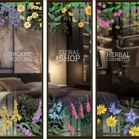 High quality 3d transparent glass decal sticker se117