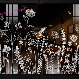 3d art glass decal sticker glass075