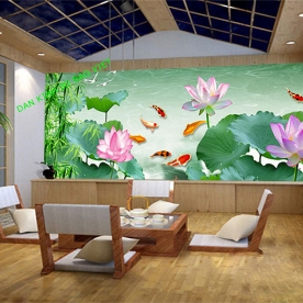 3d wallpaper living room ft154