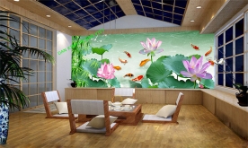 3d wallpaper living room ft154