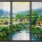 3d wall paintings of country scenes ft153