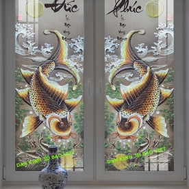 3d feng shui 2 sided glass stickers k529