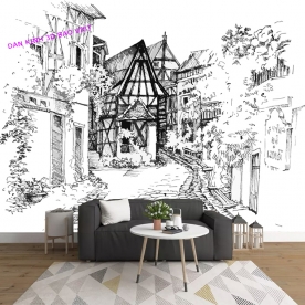 3d wall murals for cafe fm577