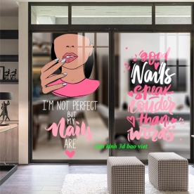 Decal dán kính cao cấp cho nails spa se138
