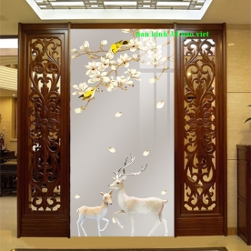 Tranh dán kính 3d 2 mặt k564