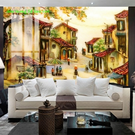 Tranh dán tường 3d Hà nội xưa n2003-206