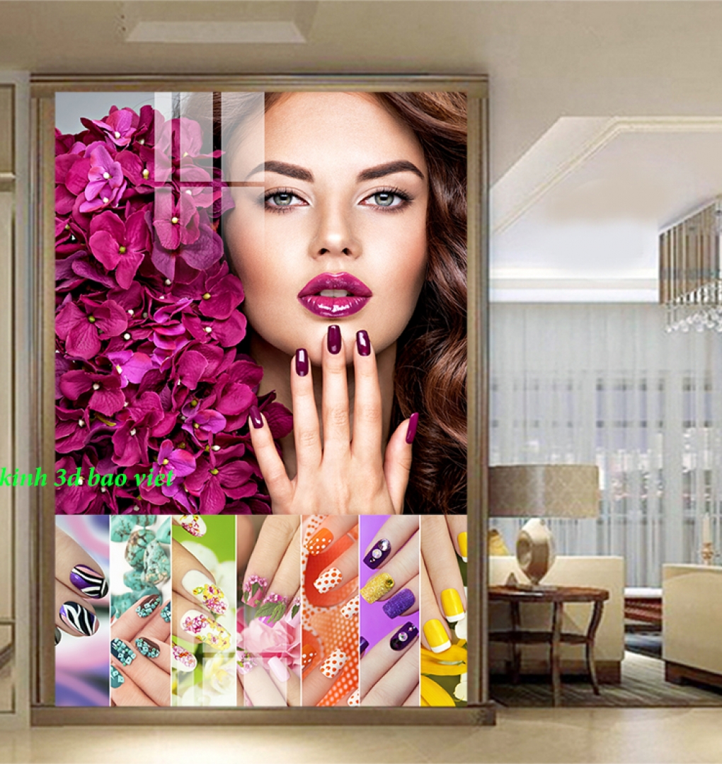 Decal dán kính cao cấp nails070 tiệm spa nail