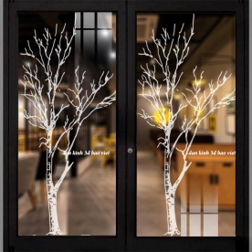 Decal dán kính nghệ thuật 3d trong suốt seglass169