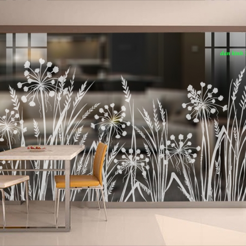 Decal dán kính nghệ thuật glass171 3d trong suốt