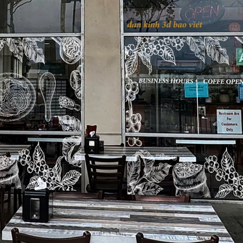 Decal dán kính nghệ thuật glass172 3d trong suốt