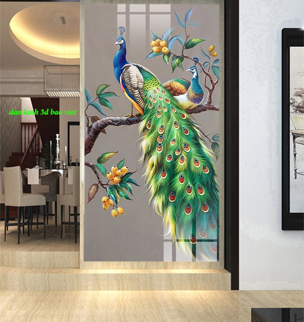 Tranh dán kính 3d 2 mặt k608