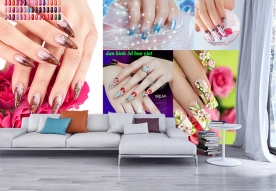 Tranh dán tường 3d cho tiệm nail spa nails068