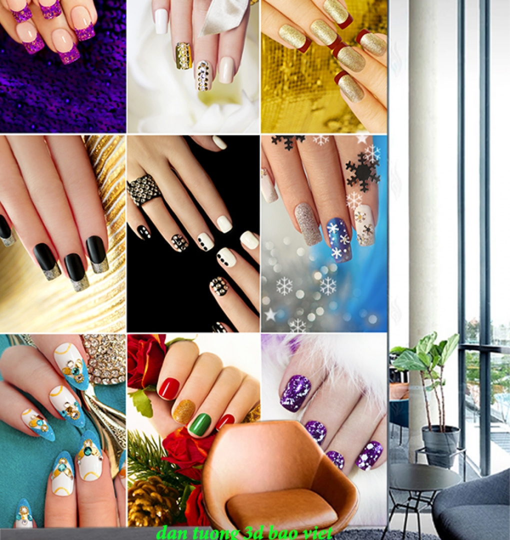 Tranh dán tường 3d nails spa senails069