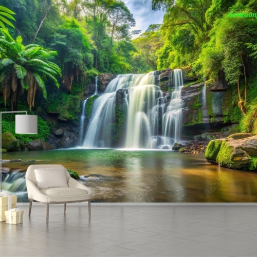 Tranh dán tường thác nước sen2005-273