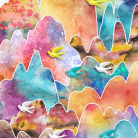 Painting 3d wallpaper glass stickers k337