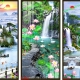 3d waterfall glass stickers 2 sides